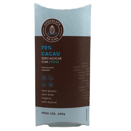 Chocolate da Ilha Zero 70% Cacau 100g