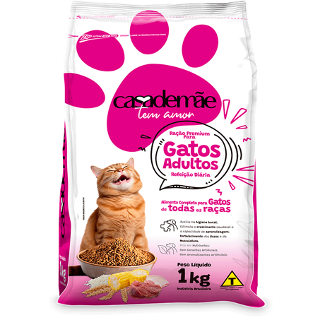 Ração casa de mãe gatos adultos 1kg