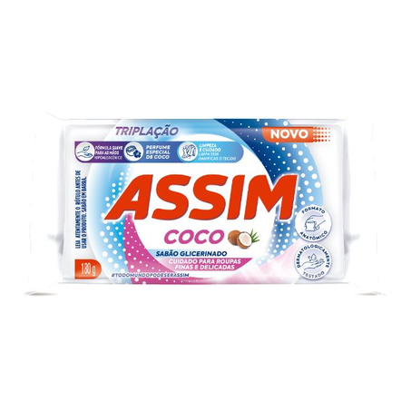 Sabão Glicerinado em Barra Coco Assim 180g