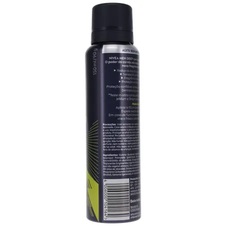 Antitranspirante Aerosol Nivea Men Deep Sport 72H Carvão Ativado Frasco Spray 150ml 360-12