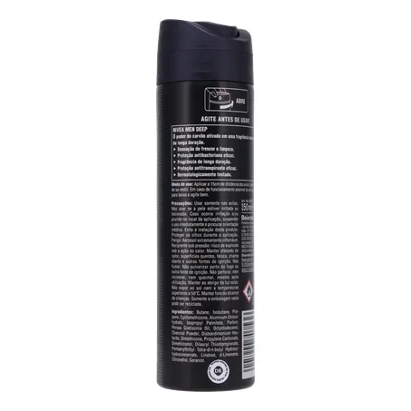 DESOD.NIVEA AERO 150ML DEEP CARVAO ATIVO MASC 360-15