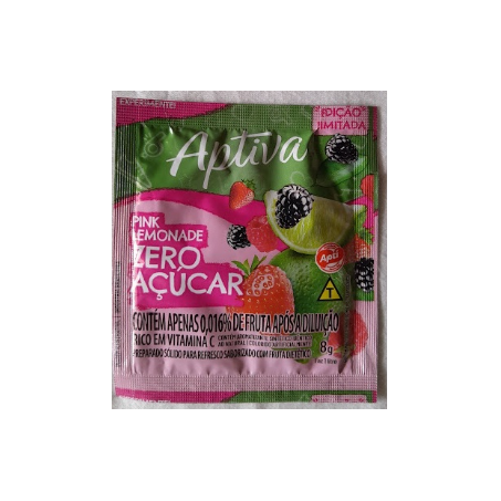 Suco po zero acucar aptiva 8gr morango