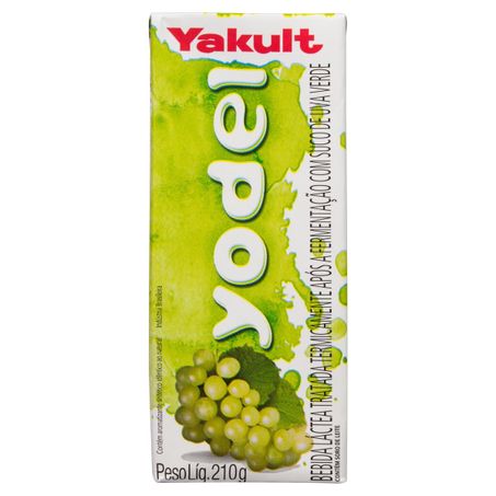 Bebida Láctea Yakult Fermentada Yodel Uva Verde Caixa 210g 
 