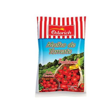Molho Pronto Oderich Tomate Tradicional Pacote 1,01Kg
