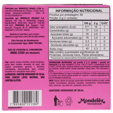 Chicle Bubbaloo Tutti Frutti 60 Unidades 5g 360-4