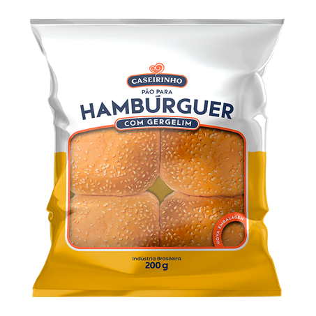 Pao Caseirinho 200g Hamburguer Gergelim
