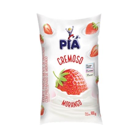 Iogurte pia cremoso morango saco 900g