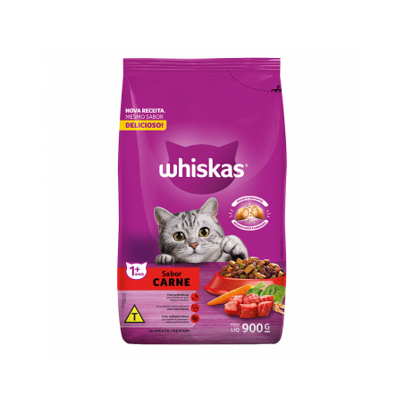 Racao whiskas adulto carne 900g