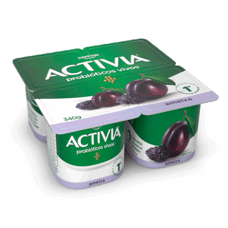 Leite fermentado activia 340g ameixa