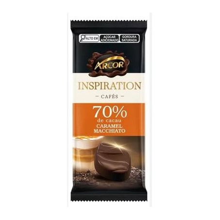 Barra chocolate inspiration caramelo mac 70% 80g