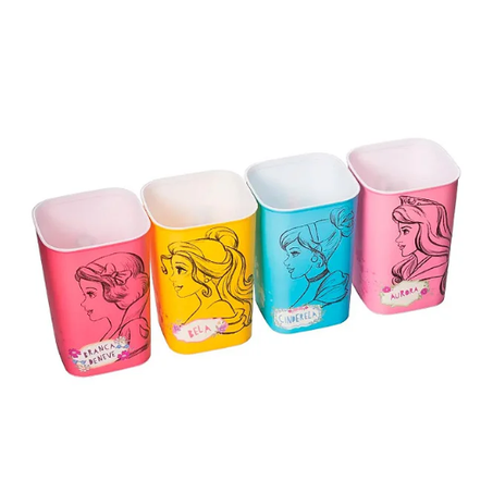 KIT 4 PORTA-CANETAS PLASUTIL PRINCESAS