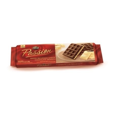 Wafer Recheado Arcor Chocolate Branco Pacote 80gr