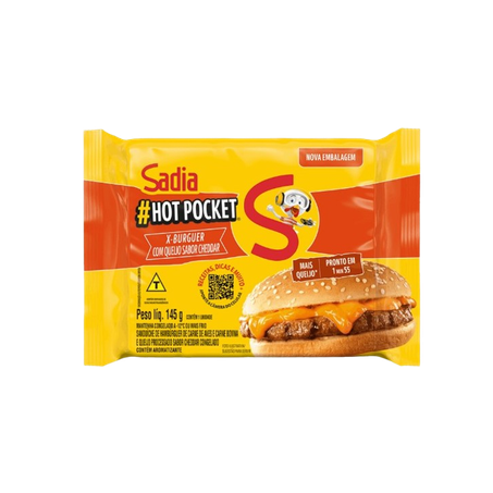 Sanduíche congelado sadia hot pocket x-cheddar cremoso pacote 145g
