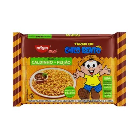 Macarrão Instantâneo Nissin Turma Do Chico Bento Caldinho com Feijão Suave 85G