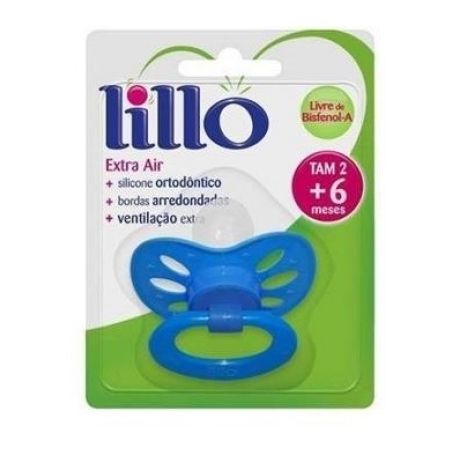 Chupeta Lillo Silicone Ortodôntico Extra Air Azul Embalagem 1UN