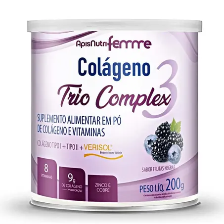 COLAGENO TRIO COMPLEX FRUTAS NEGRAS 200G - APISNUT