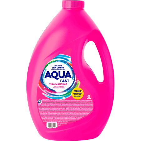 ALVEJANTE LÍQUIDO AQUAFAST TIRA MANCHAS SEM CLORO 3L