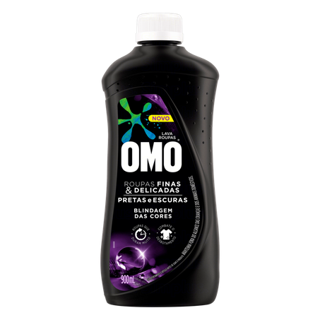 Lava Roupas Líquido Omo Roupas Pretas e Escuras Squeeze 900ml