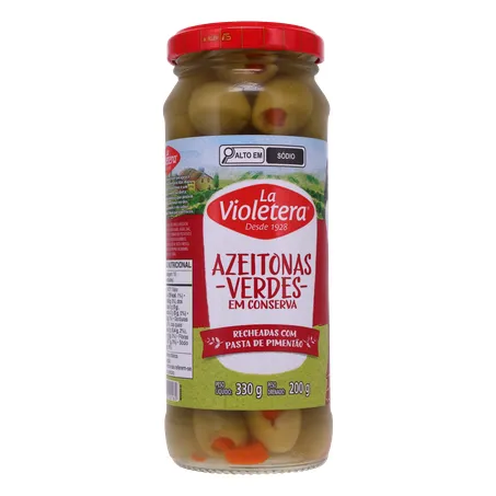 Azeitona Verde La Violetera Pasta de Pimentão Vidro 200G 360-35