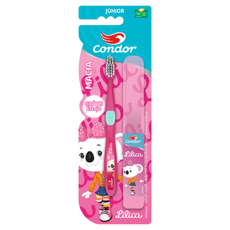 ESCOVA DENTAL CONDOR JUNIOR LILICA C/ESTOJO UN