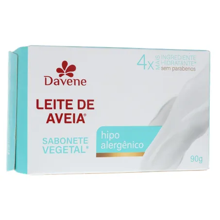 Sabonete Barra Vegetal Davene sem Perfume Leite de Aveia Clássico Caixa 90gr 360-16