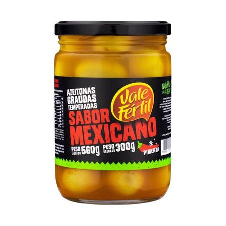 Azeitona Vale Fertil 300g Vidro Mexicana Temperada