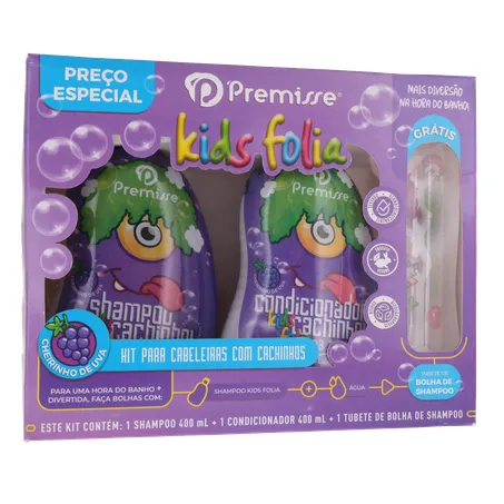 Kit infantil premisse cachos shampoo 400ml + condicionador 400ml 360-35