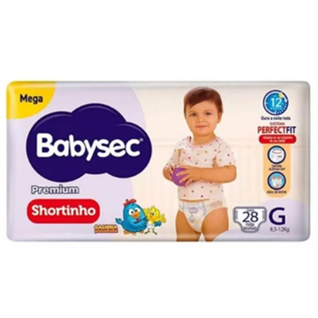 FRALDA BABYSEC PREMIUM SHORTINHO MEGA G 28 UNIDADES