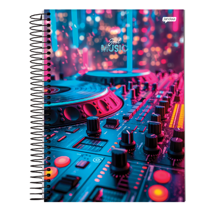 CADERNO ESPIRAL JANDAIA 80FLS SOUL MUSIC 1X1