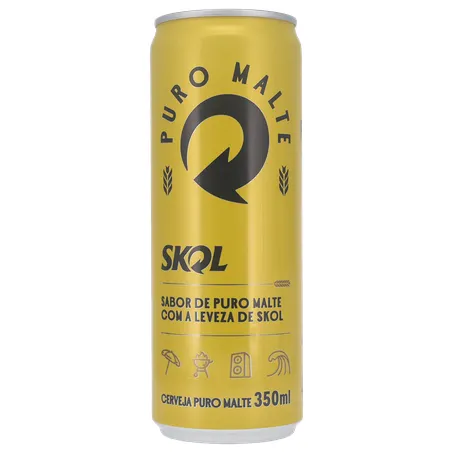 Cerveja Lager Skol American Premium Puro Malte Lata 350ml