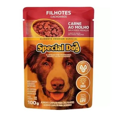 Alimento Umido Special Dog 100g Sache Filhotes Carne