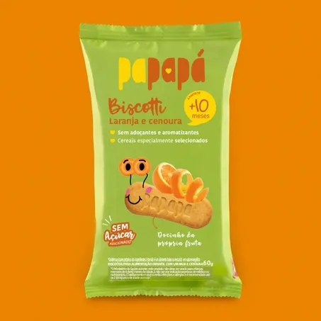 BISCOITO PAPAPA 60G BISCOTTI LARANJA/CENOURA