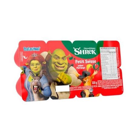 Petit suisse batavinho shrek morango bandeja 320g