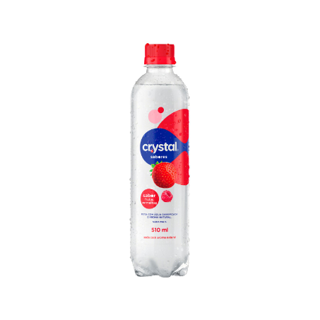 ÁGUA SABORIZADA COM GÁS FRUTAS VERMELHAS CRYSTAL SABORES