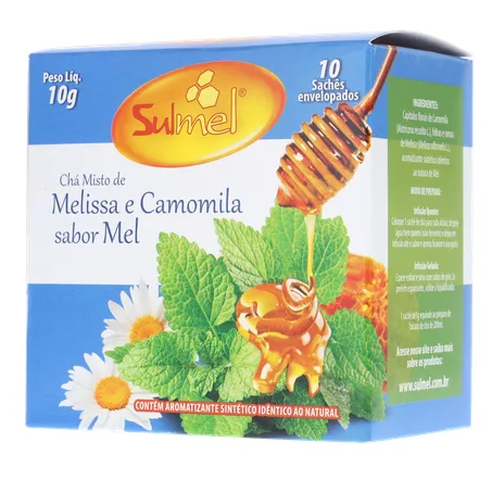 Cha sulmel melissa camomila mel 10g 360-3