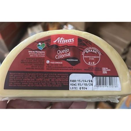 Queijo colonial minas 450gr meia lua