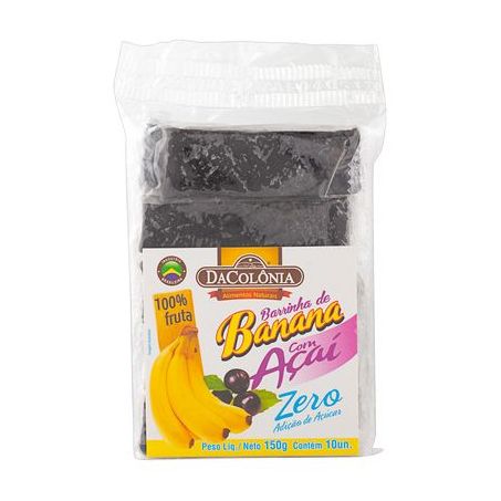 Barrinha Dacolônia Banana Açaí Zero Açúcar Embalagem 150G