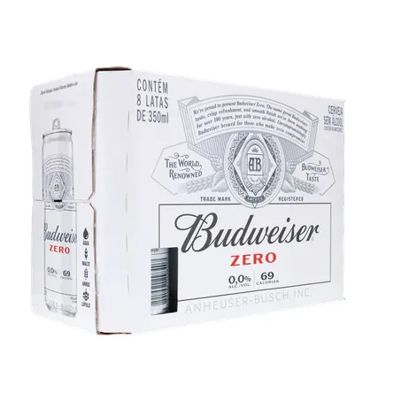 Cerveja budweiser 350ml zero alcool c/8 360-32
