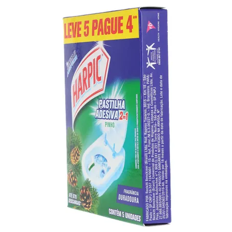 Pastilha adesiva harpic pinho com 5 360-6