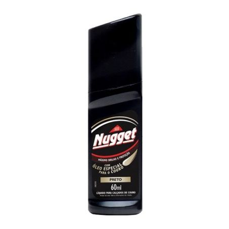 Brilho nugget sapato couro preto líquido 60ml