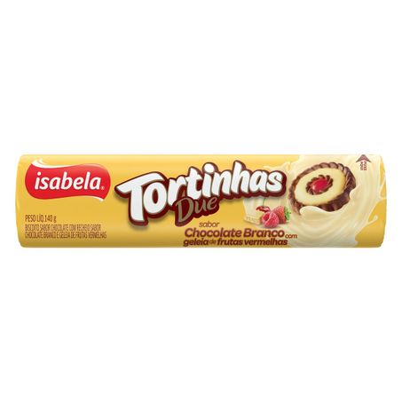 BISCOITO RECHEIO CHOCOLATE BRANCO COM GELEIA DE FRUTAS VERMELHAS ISABELA DUE