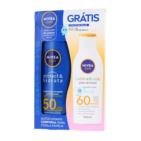 PROTETOR SOLAR NIVEA FPS 50 200ML GRÁTIS KIDS FPS 60 100ML 360-1