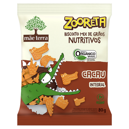Biscoito Orgânico Infantil Mãe Terra Zooreta Cacau com Aveia e Quinoa 80 g