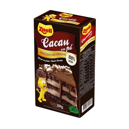 Cacau em Pó Zaeli 100% Cacau Caixa 200G