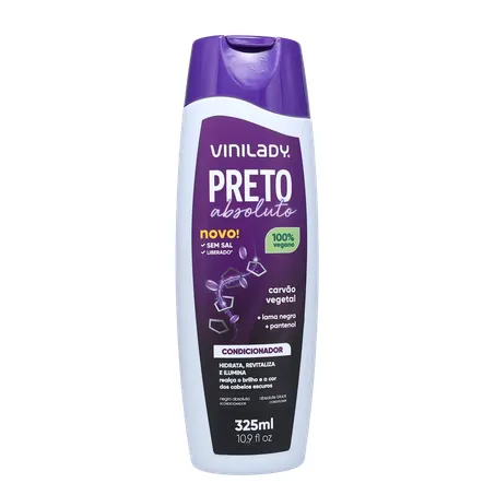 Condicionador Vinilady Preto Absoluto Frasco 325ml 360-35