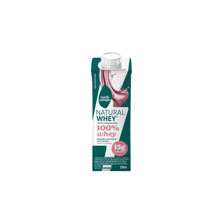 SHAKE 100% WHEY VERDE CAMPO 15G  250ML MORANGO
