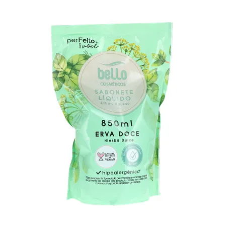 Sabonete liquido bello erva doce ref. 850ml 360-35