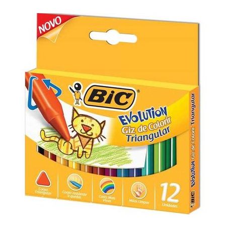 Giz de cera evolution bic c/ 12cores