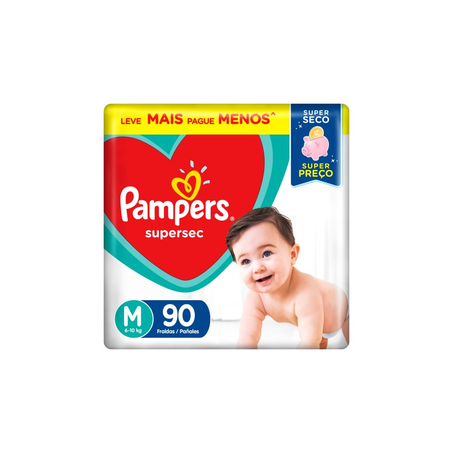 Fralda M Pampers Supersec com 90 Unidades
