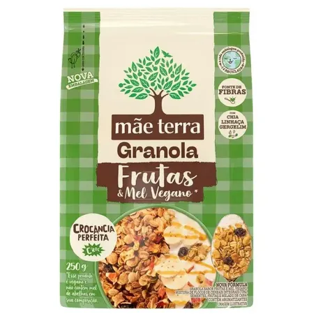 Granola Mãe Terra Frutas & Mel Vegano Pacote 250gr